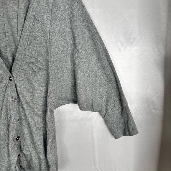 Free People Gray Button Front Knit Top – Size Large - Picture 6 of 14